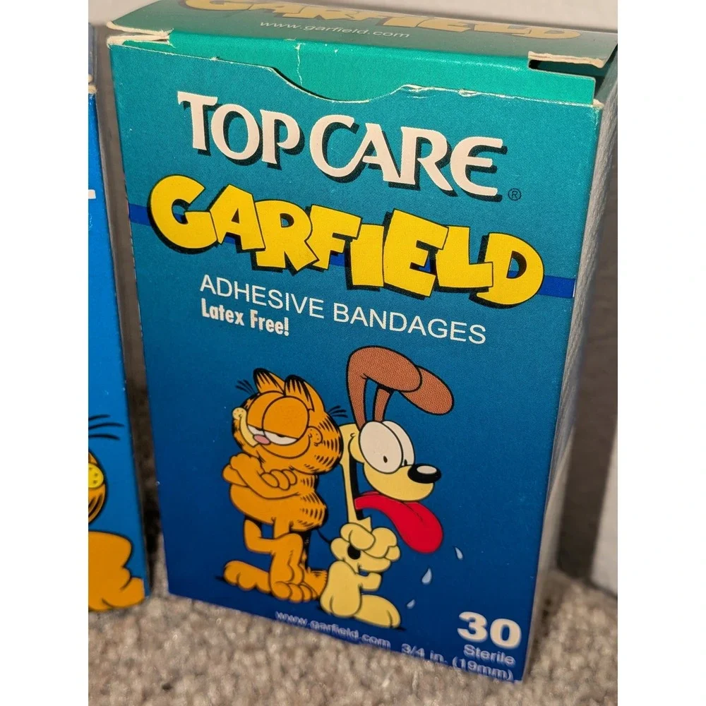 Garfield 2 Boxes Bandages‎ Vintage Printed Adhesive Strips Kid Care Top Care